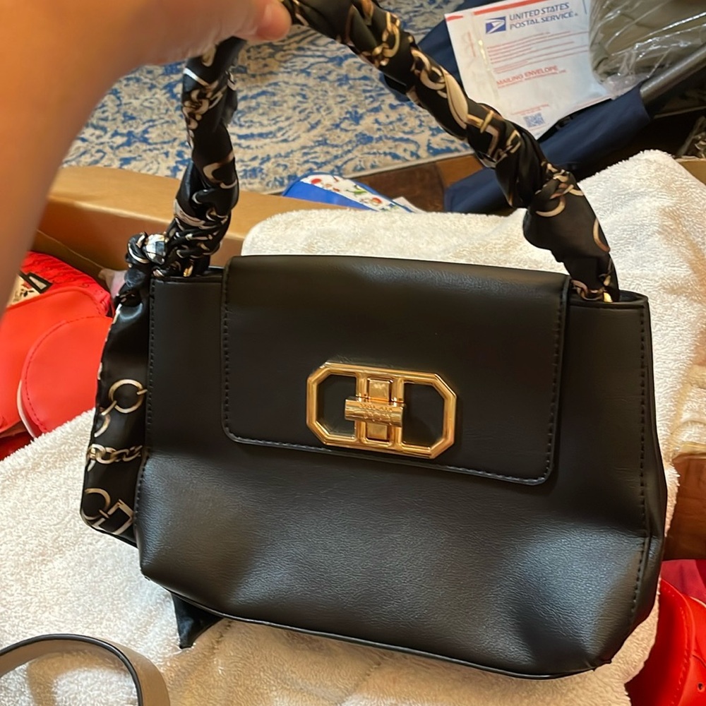 New Without Tags, Nicole Miller Handbag With Scarf And Bling